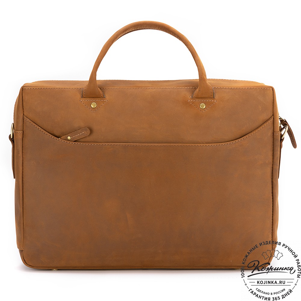 Кожаная деловая сумка "Спайк" (коричневый крейзи) 