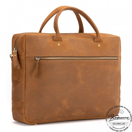 Кожаная деловая сумка "Спайк" (коричневый крейзи) 