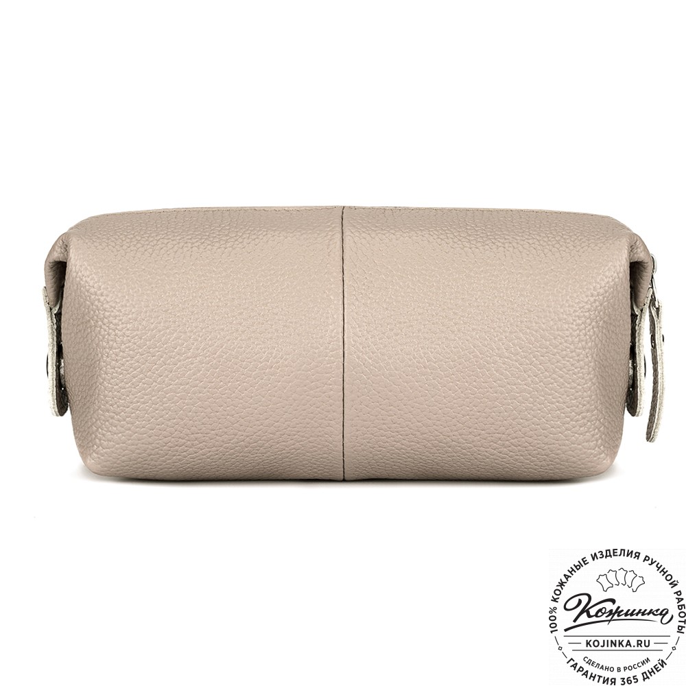 Кожаная косметичка "Бамбина" (пудра)