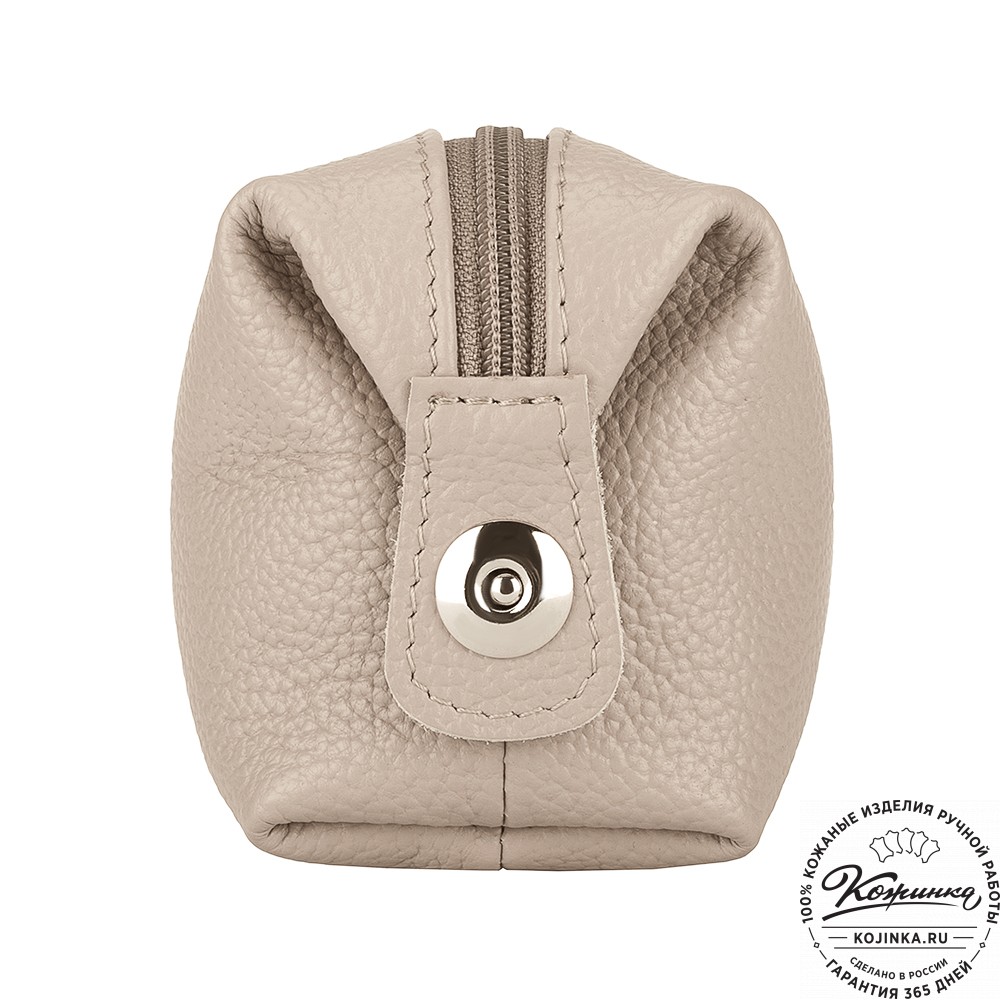 Кожаная косметичка "Бамбина" (пудра)