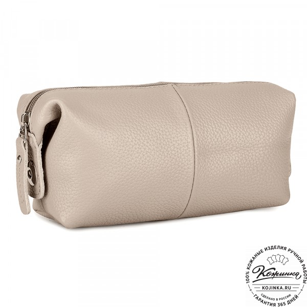 Кожаная косметичка "Бамбина" (пудра). фото 1