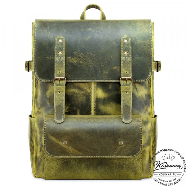 Кожаный рюкзак "Индиго" (лимон крейзи). фото 1