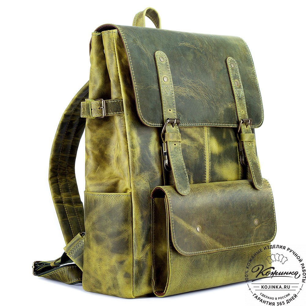 Кожаный рюкзак "Индиго" (лимон крейзи)