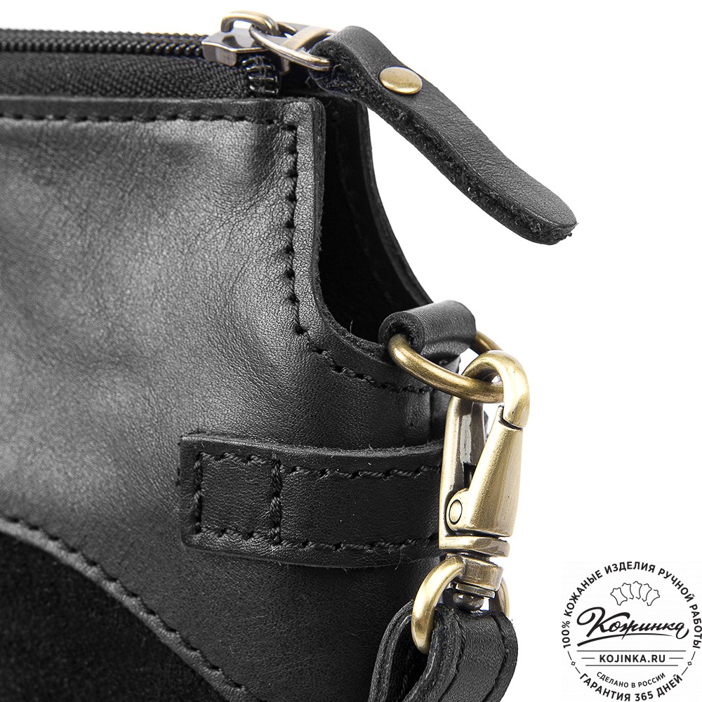 Женская кожаная сумка "Ариэль" (чёрная)