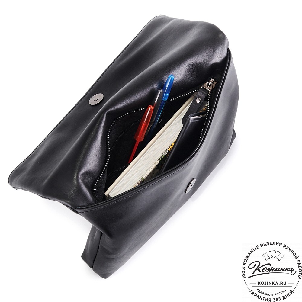 Кожаный клатч "Молли" (чёрный)