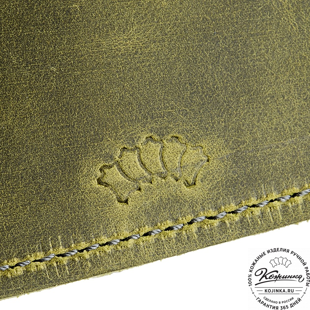 Кожаный бумажник "Рокки" (лимон крейзи)