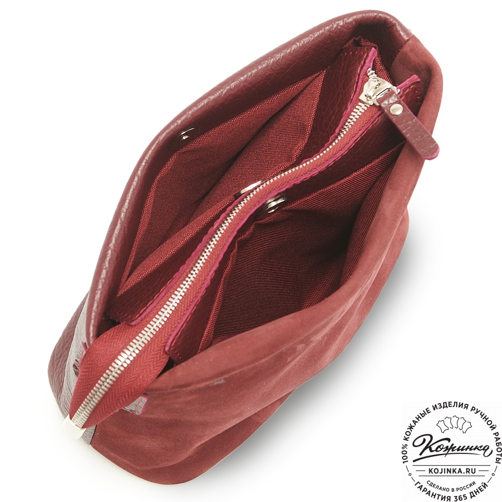 Женская кожаная сумка "Саманта" (бордо)