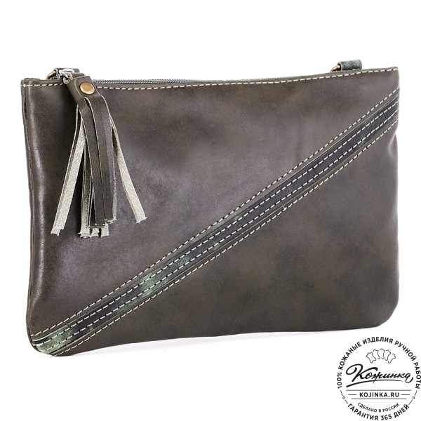 Женская кожаная сумка "Шарлота" (хаки). фото 1