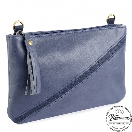 Женская кожаная сумка "Шарлота" (синяя)