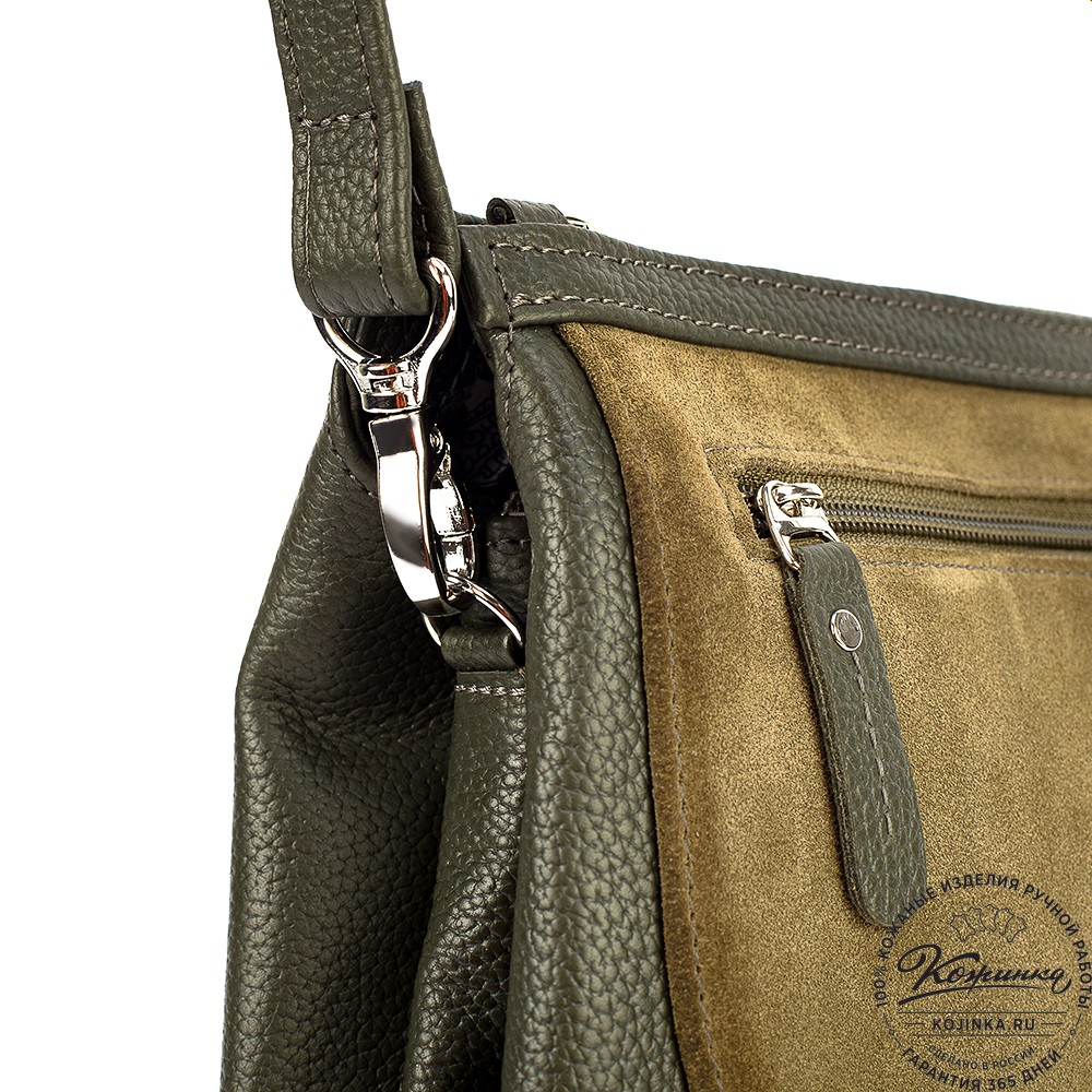 Женская кожаная сумка "Валери" (хаки)