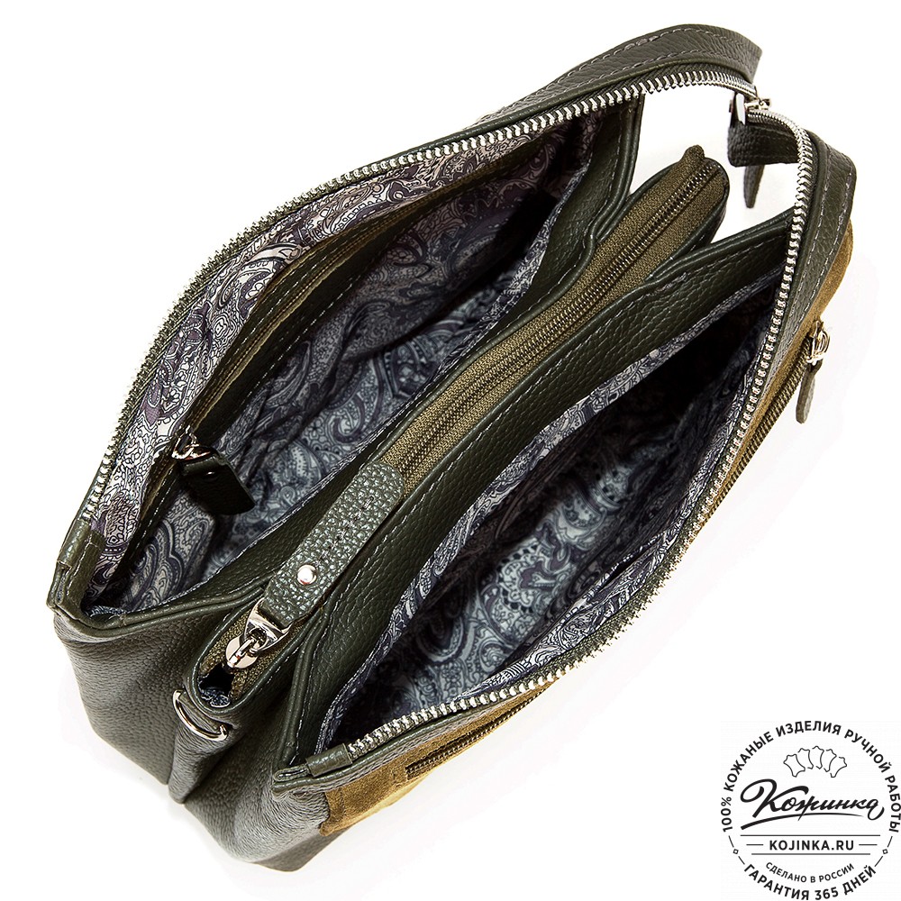 Женская кожаная сумка "Валери" (хаки)