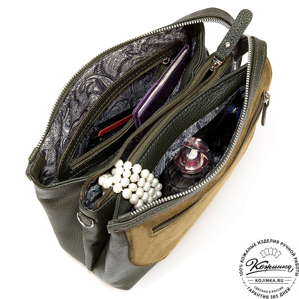 Женская кожаная сумка "Валери" (хаки)