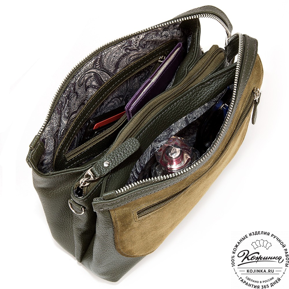 Женская кожаная сумка "Валери" (хаки)