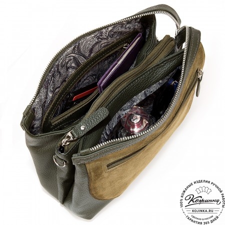 Женская кожаная сумка "Валери" (хаки)