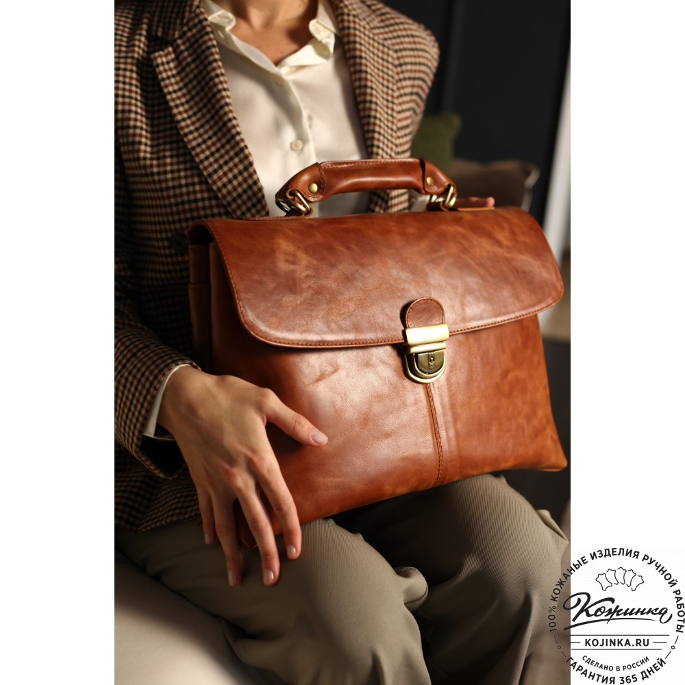 Кожаный портфель "Александрия" (бордо антик)