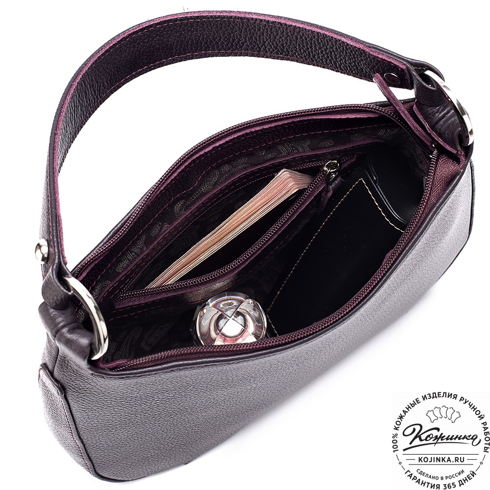 Женская кожаная сумка "Каролина" (баклажан)