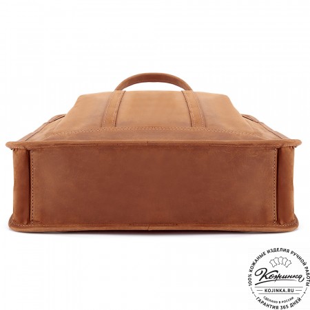 Кожаный рюкзак-сумка "Майкл" (коричневый крейзи)