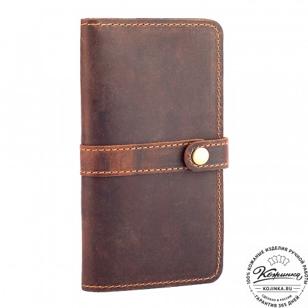 Кожаное портмоне "Тревис" (тёмно-коричневый крейзи)