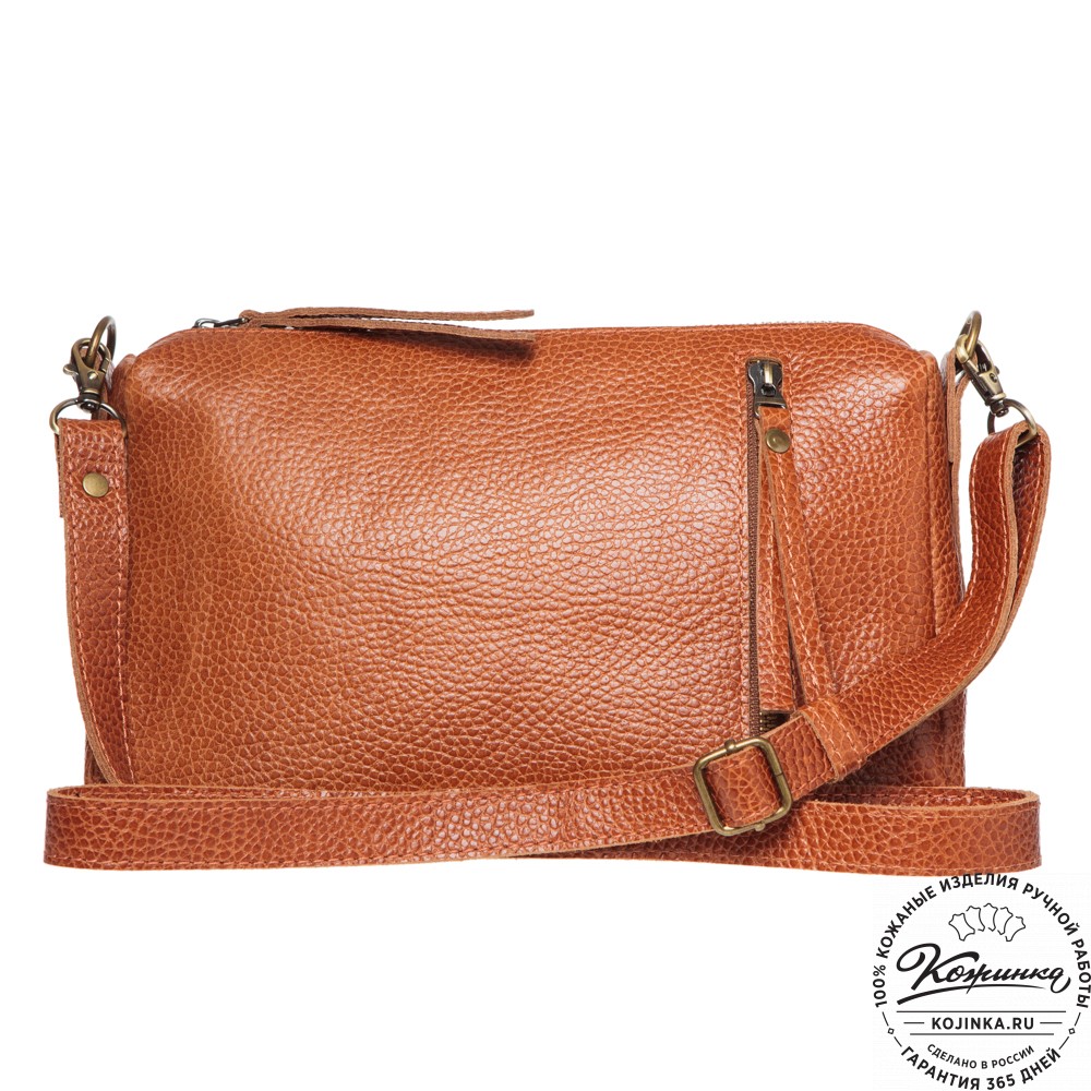Женская кожаная сумка "Агата" (рыжая)