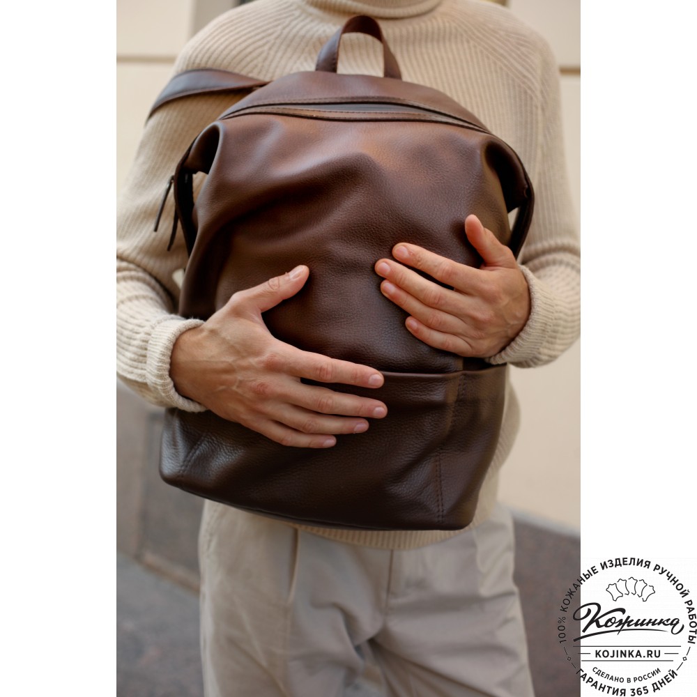  Кожаный рюкзак "Аргентум" (бежевый)