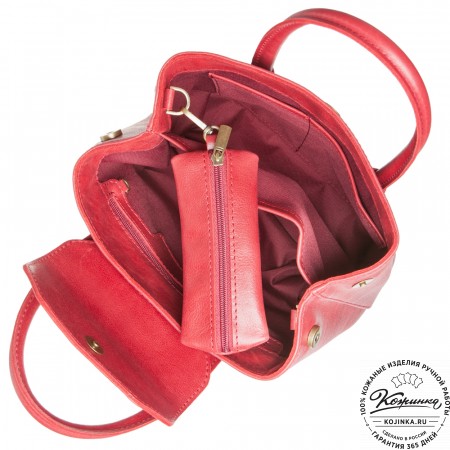 Женская кожаная сумка "Ванесса" (малина)