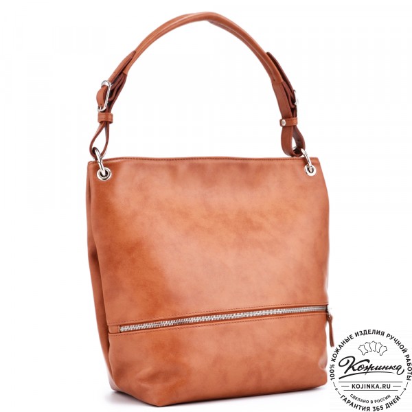 Женская кожаная сумка "Бэлла" (рыжая гладкая кожа). фото 1