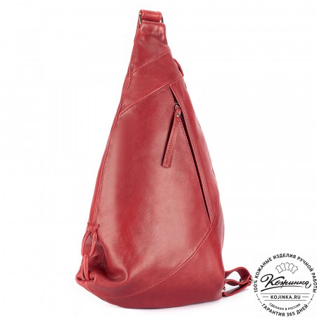 Кожаный рюкзак "Африка" (малина)