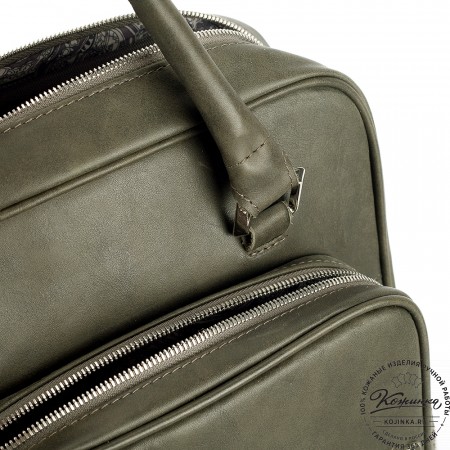 Кожаный рюкзак "Касандра" (хаки гладкая кожа)