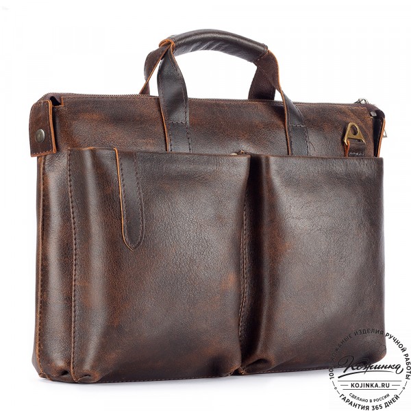 Кожаная деловая сумка "Стюарт" (коричневый эксклюзив). фото 1