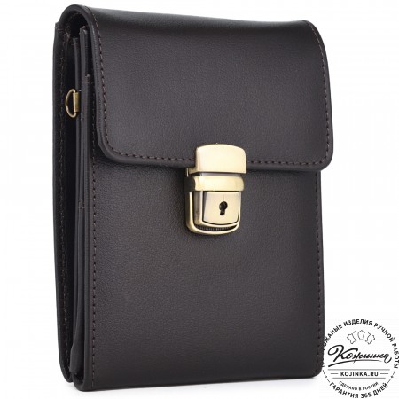 Кожаная сумка для документов "Чикаго" (темно-коричневая)