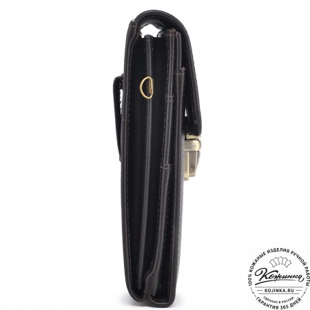 Кожаная сумка для документов "Чикаго" (темно-коричневая)