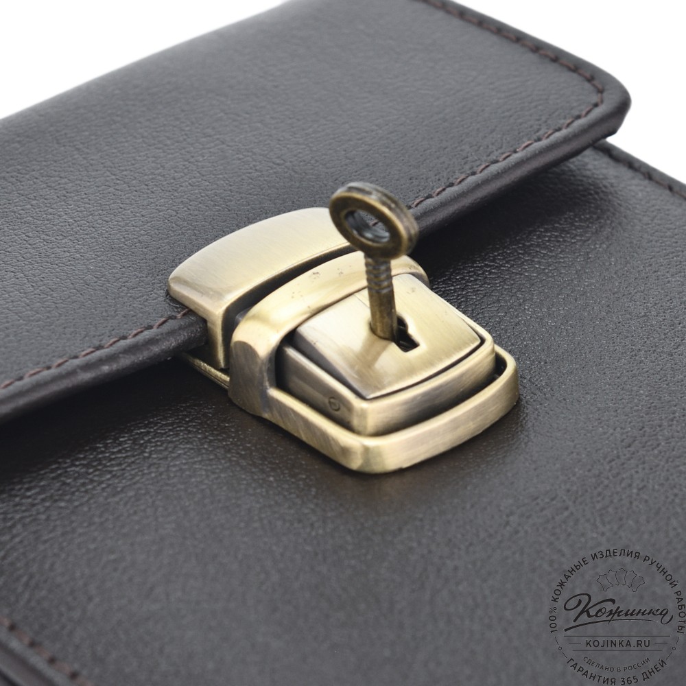 Кожаная сумка для документов "Чикаго" (темно-коричневая)