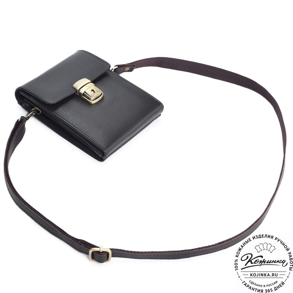 Кожаная сумка для документов "Чикаго" (темно-коричневая)