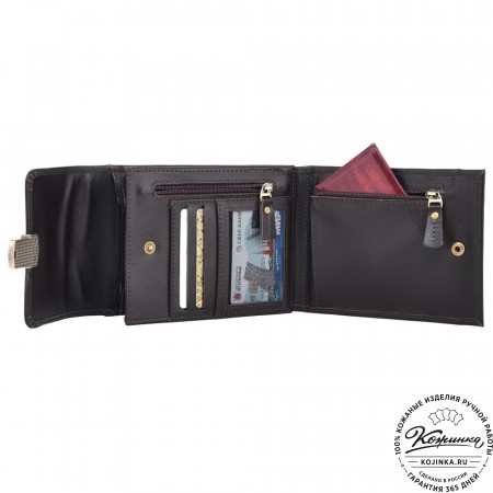 Кожаная сумка для документов "Чикаго" (темно-коричневая)