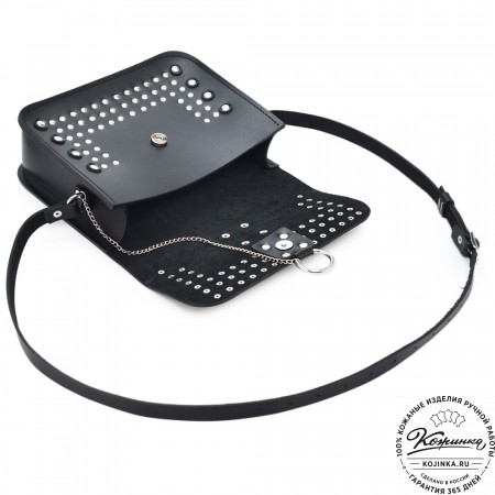Кожаная сумка ручной работы "Мариарт" (черная)