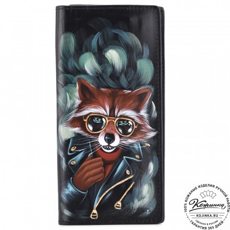 Кожаное портмоне "Монако" "Лис в очках"