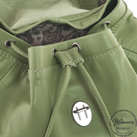  Женский кожаный рюкзак "Паулина" (мята)