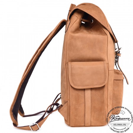  Кожаный рюкзак "Ганнибал" (рыжий крейзи) 