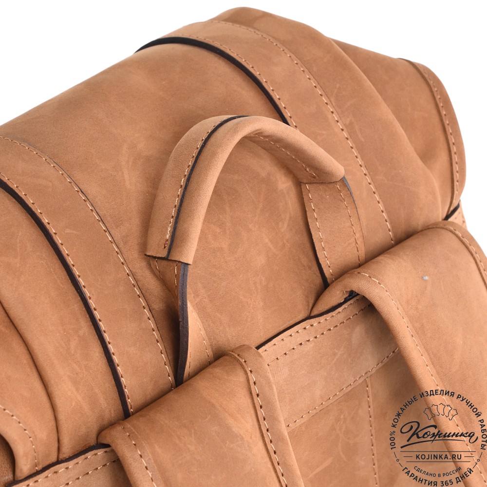  Кожаный рюкзак "Ганнибал" (рыжий крейзи) 