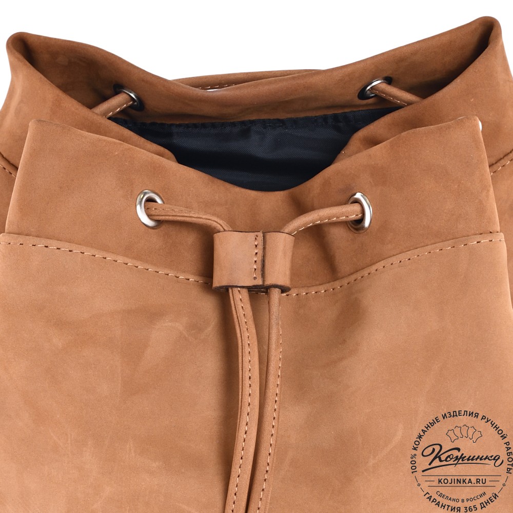  Кожаный рюкзак "Ганнибал" (рыжий крейзи) 