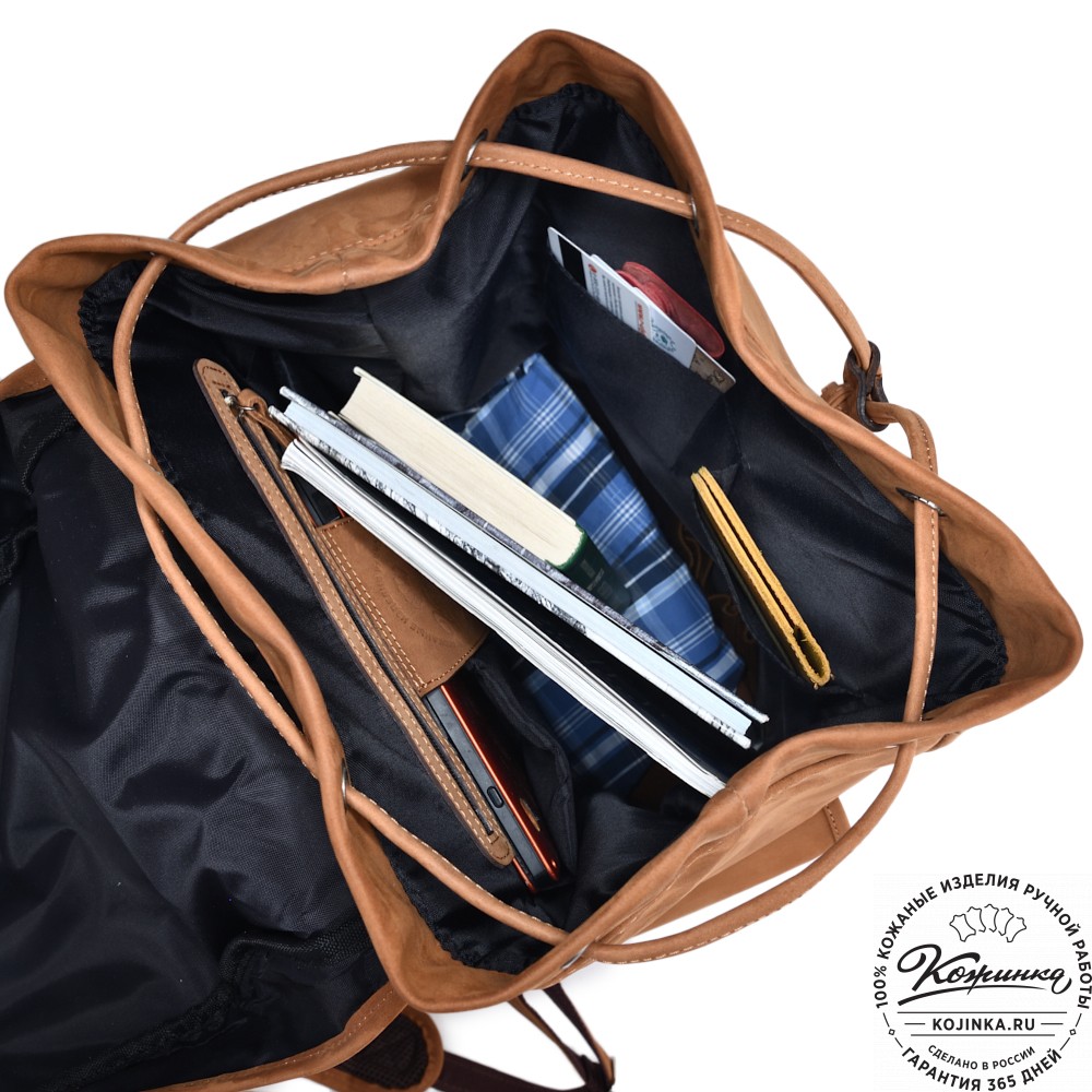  Кожаный рюкзак "Ганнибал" (рыжий крейзи) 