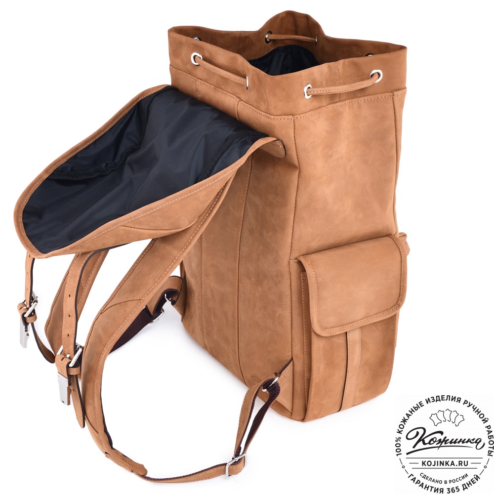  Кожаный рюкзак "Ганнибал" (рыжий крейзи) 