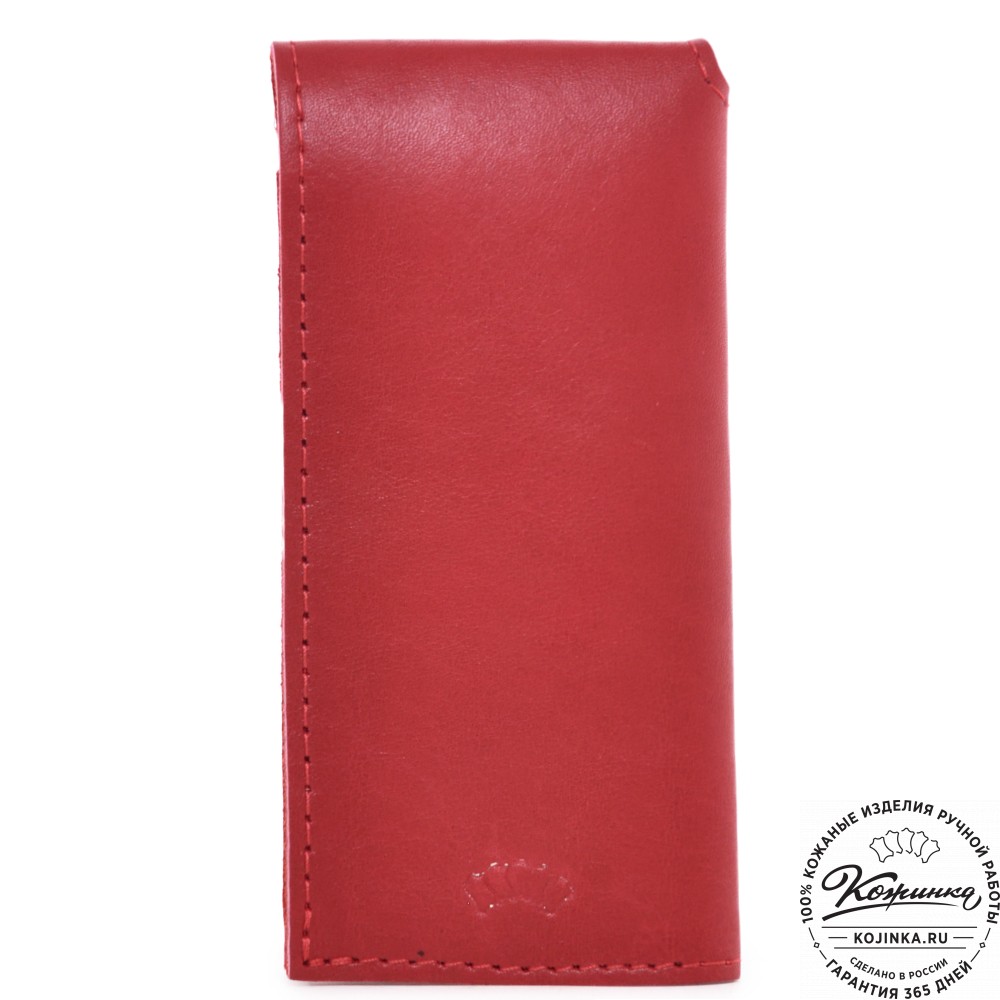  Кожаный футляр для очков "Марокко" (красный) 
