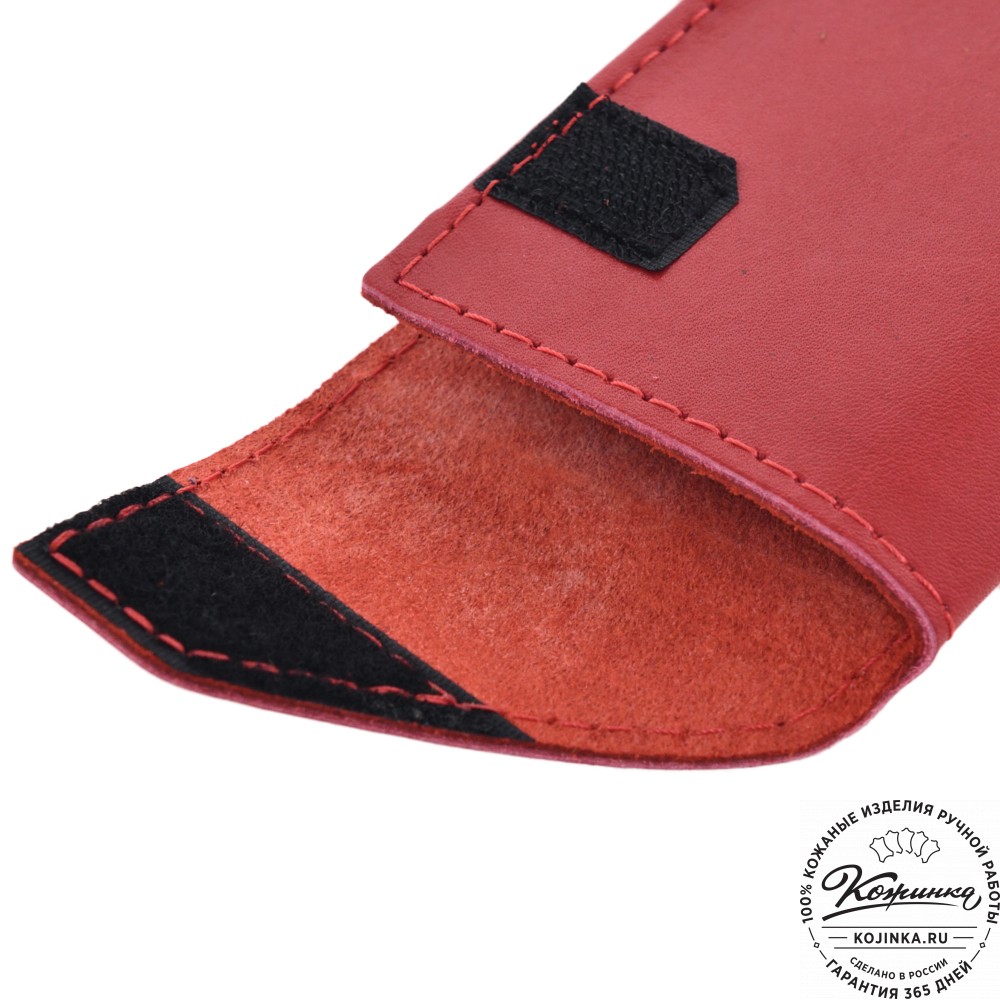  Кожаный футляр для очков "Марокко" (красный) 