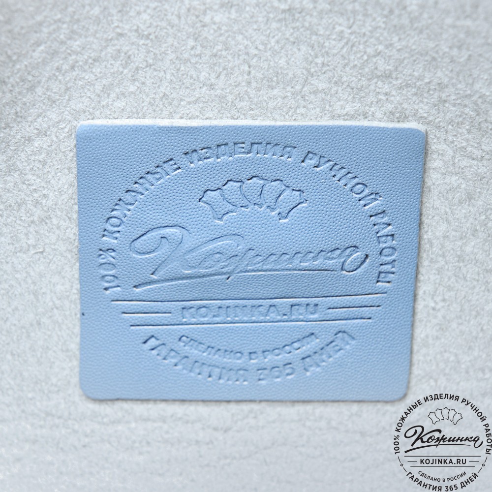  Женская кожаная сумка "Милла макси" (голубая) 