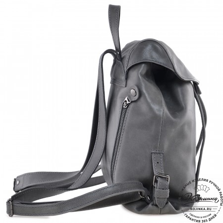  Женский кожаный рюкзак "Паулина" (серый)