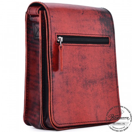  Кожаный сумка "Робин" (глянец красный)