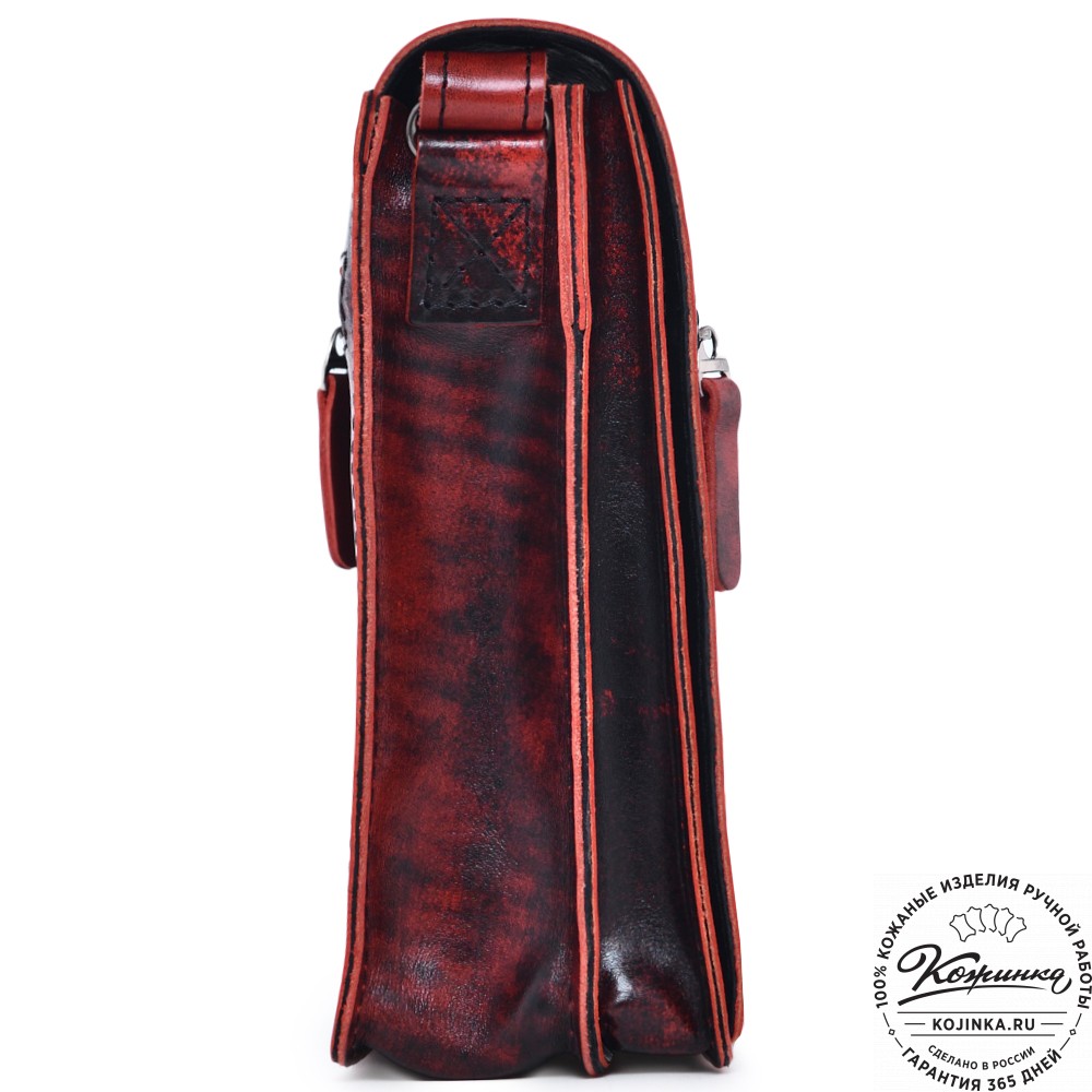  Кожаный сумка "Робин" (глянец красный)