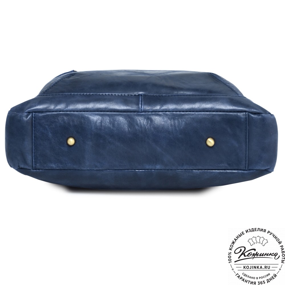  Кожаный рюкзак "Верса" (синий антик) 