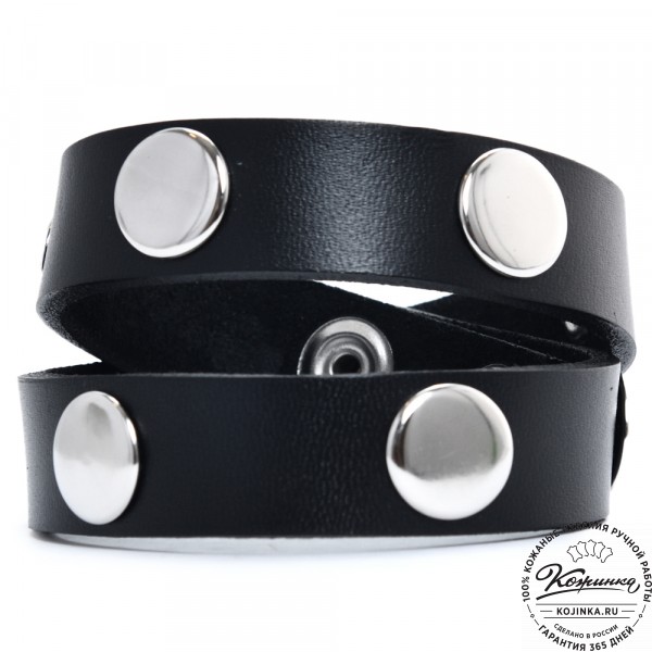  Кожаный браслет "Вегард" (черный) . фото 1